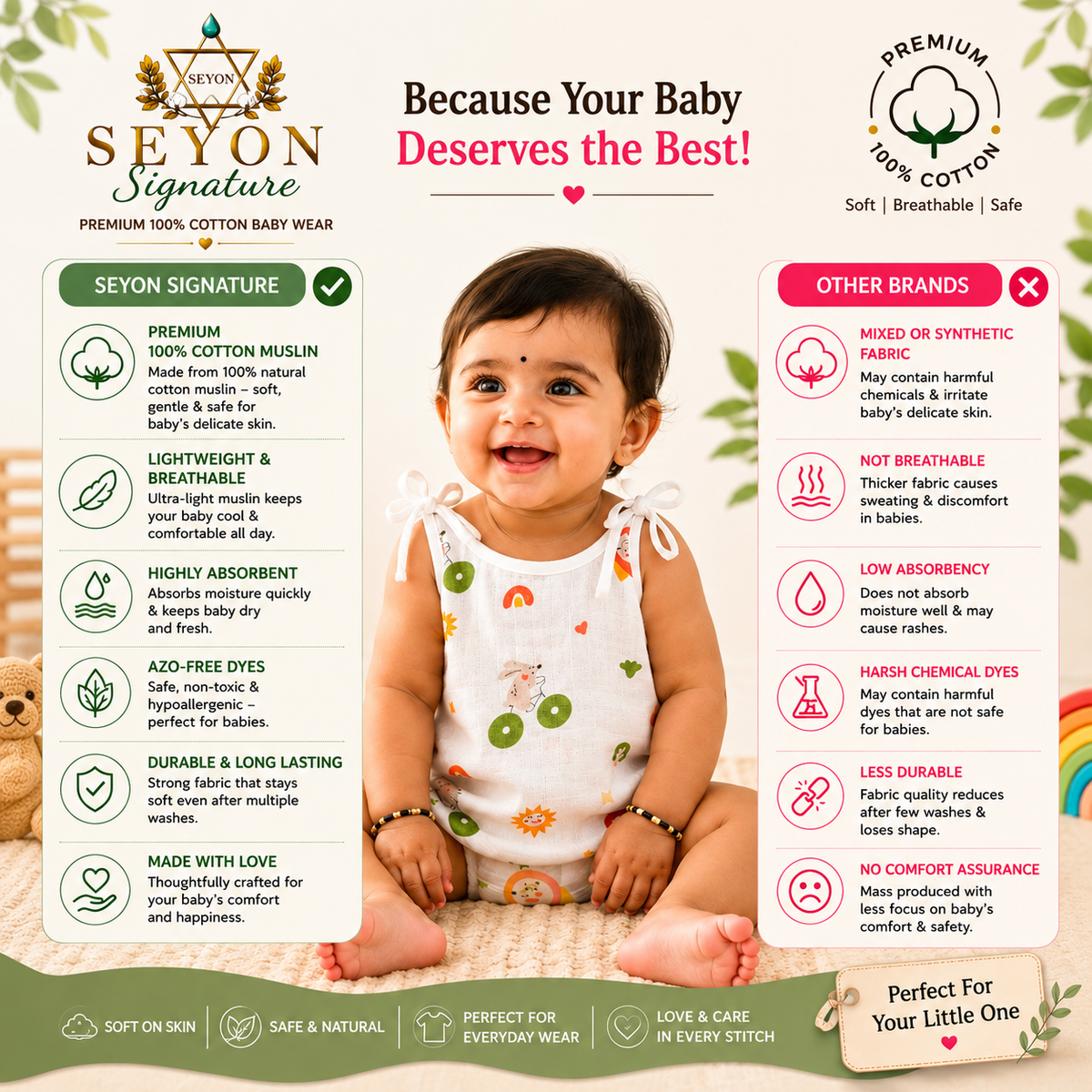 ORGANIC 100% COTTON Muslin Jabla Knot Set for New born Baby | Pack of 4 |0-0 & 0-3 Months